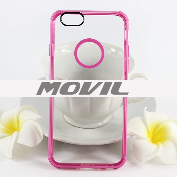 NP-1911 doble color TPU transparente funda para iPhone  6-0